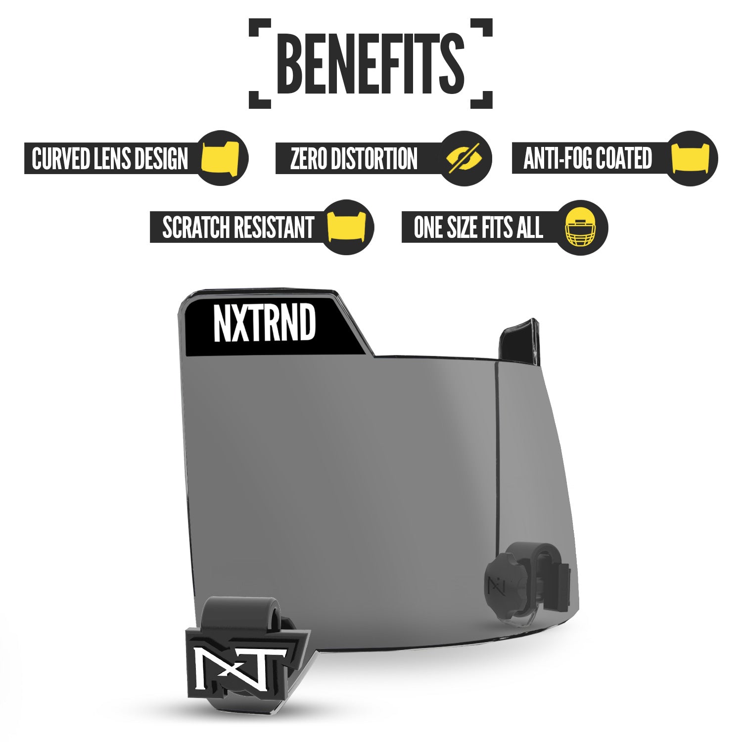 NXTRND VZR3® Football Visor Clear Black