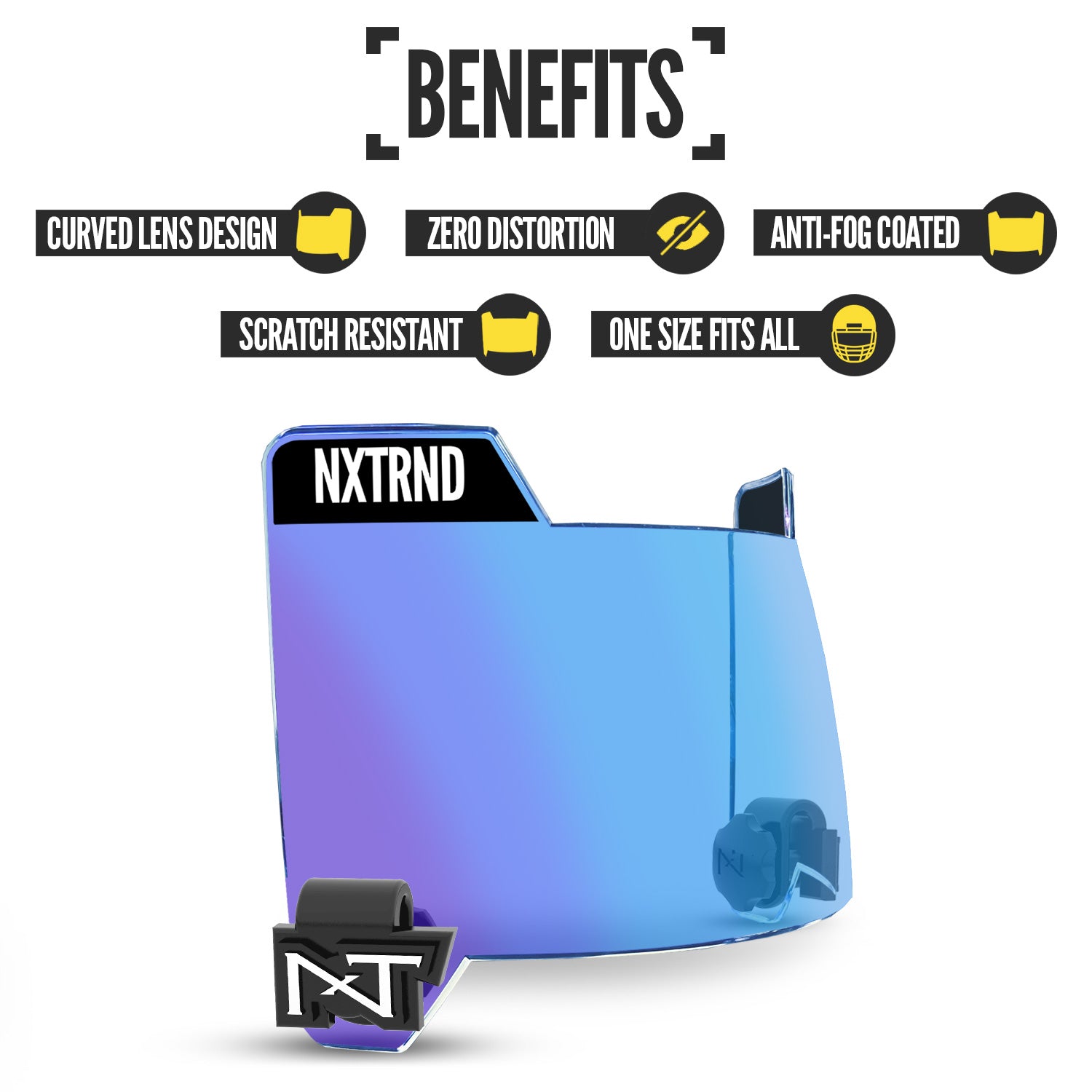 NXTRND VZR3® Football Visor Clear Blue
