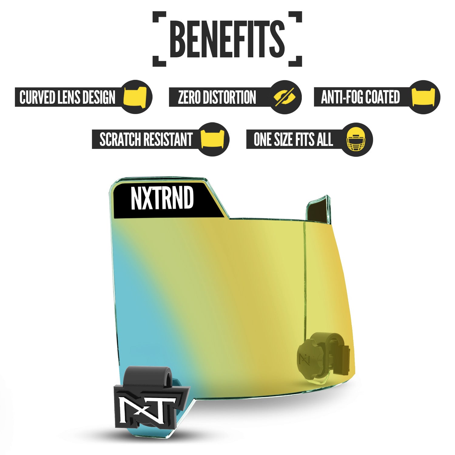 NXTRND VZR3® Football Visor Clear Gold