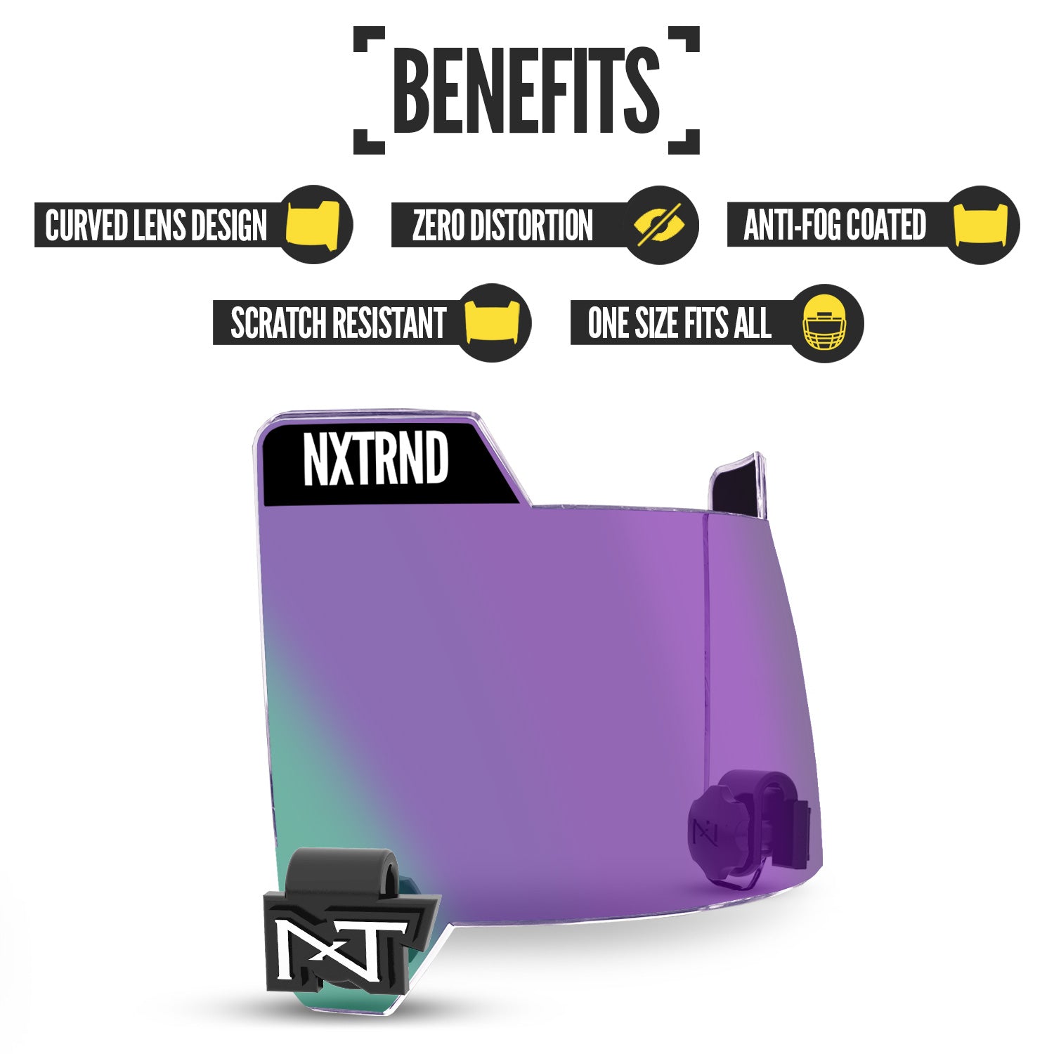 NXTRND VZR3® Football Visor Clear Purple