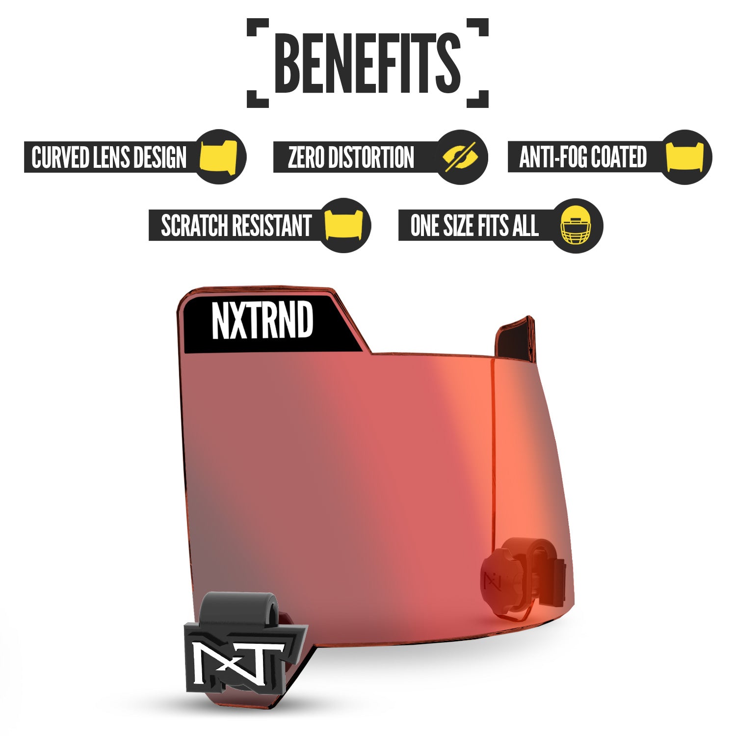 NXTRND VZR3® Football Visor Clear Red