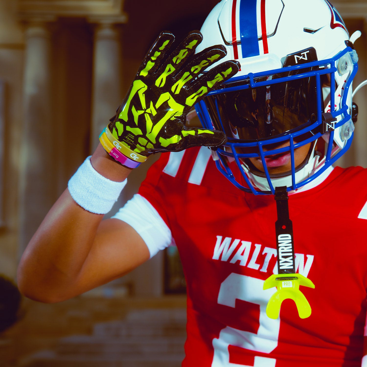 NXTRND G2® Pro Skeleton Football Gloves Black & Yellow