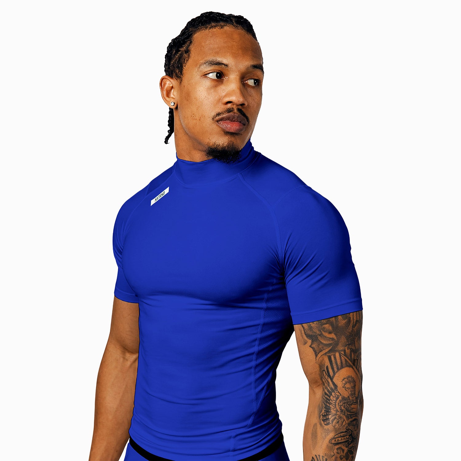 Nxtrnd Core Turtleneck Compression Short Sleeve Blue