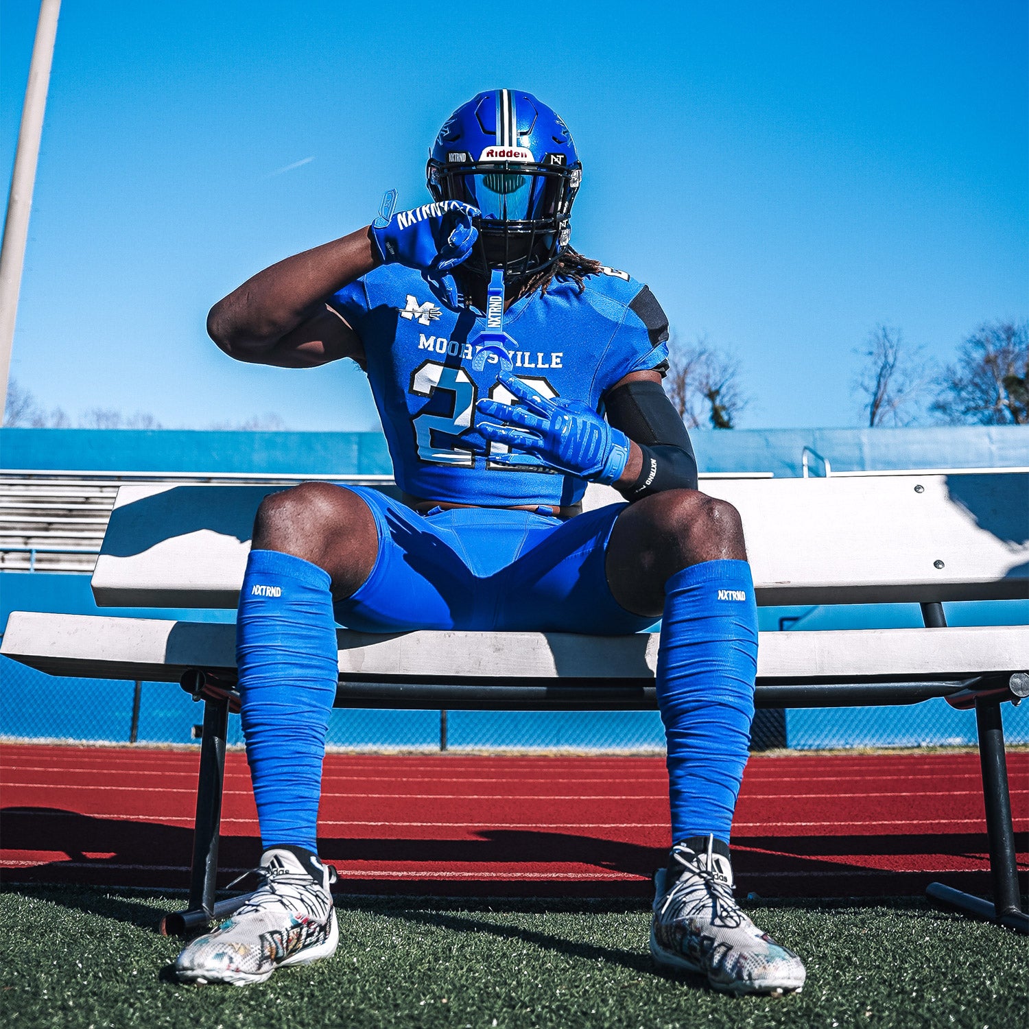 NXTRND XTD® Scrunch Football Socks Blue