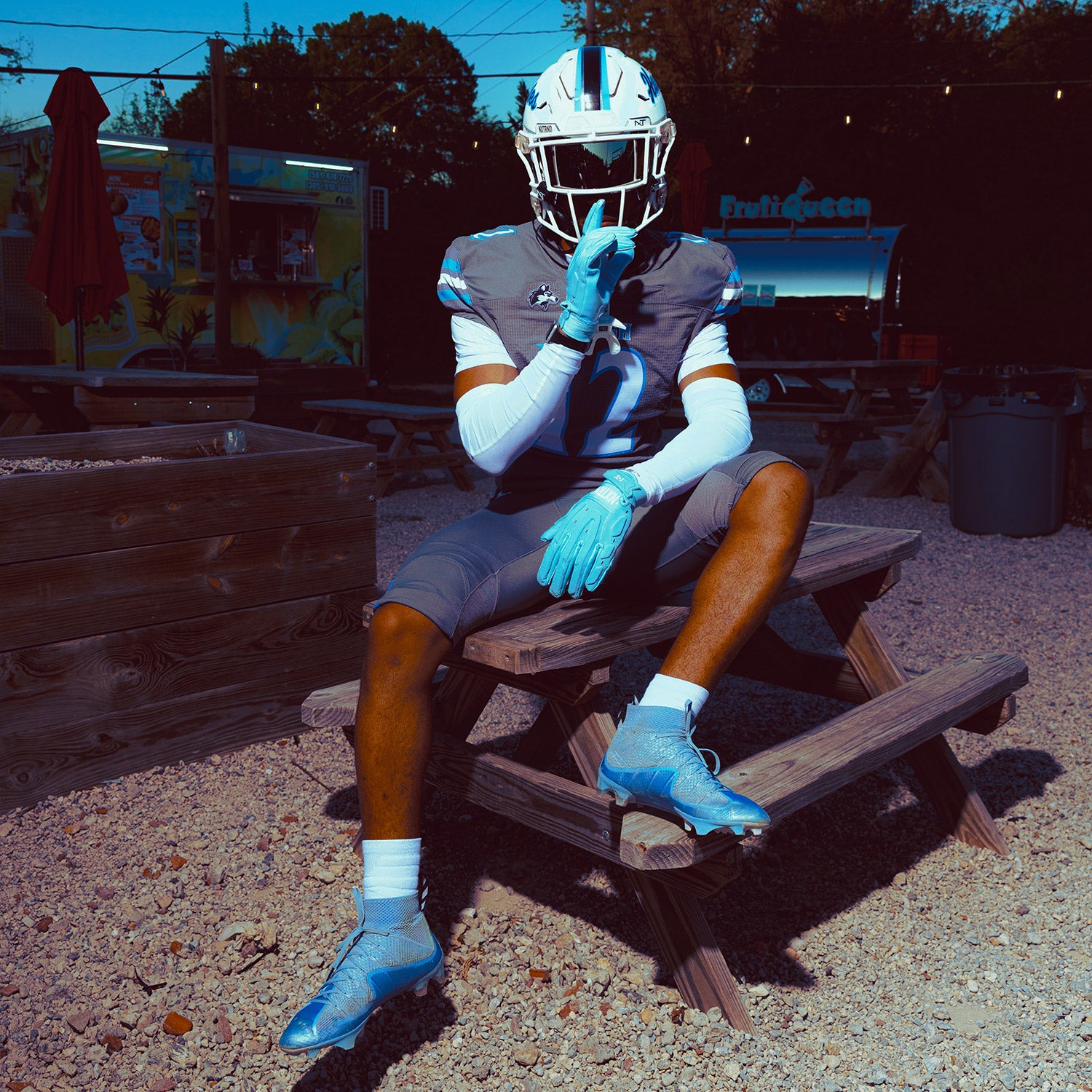 NXTRND G3® Pro Padded Football Gloves Columbia Blue