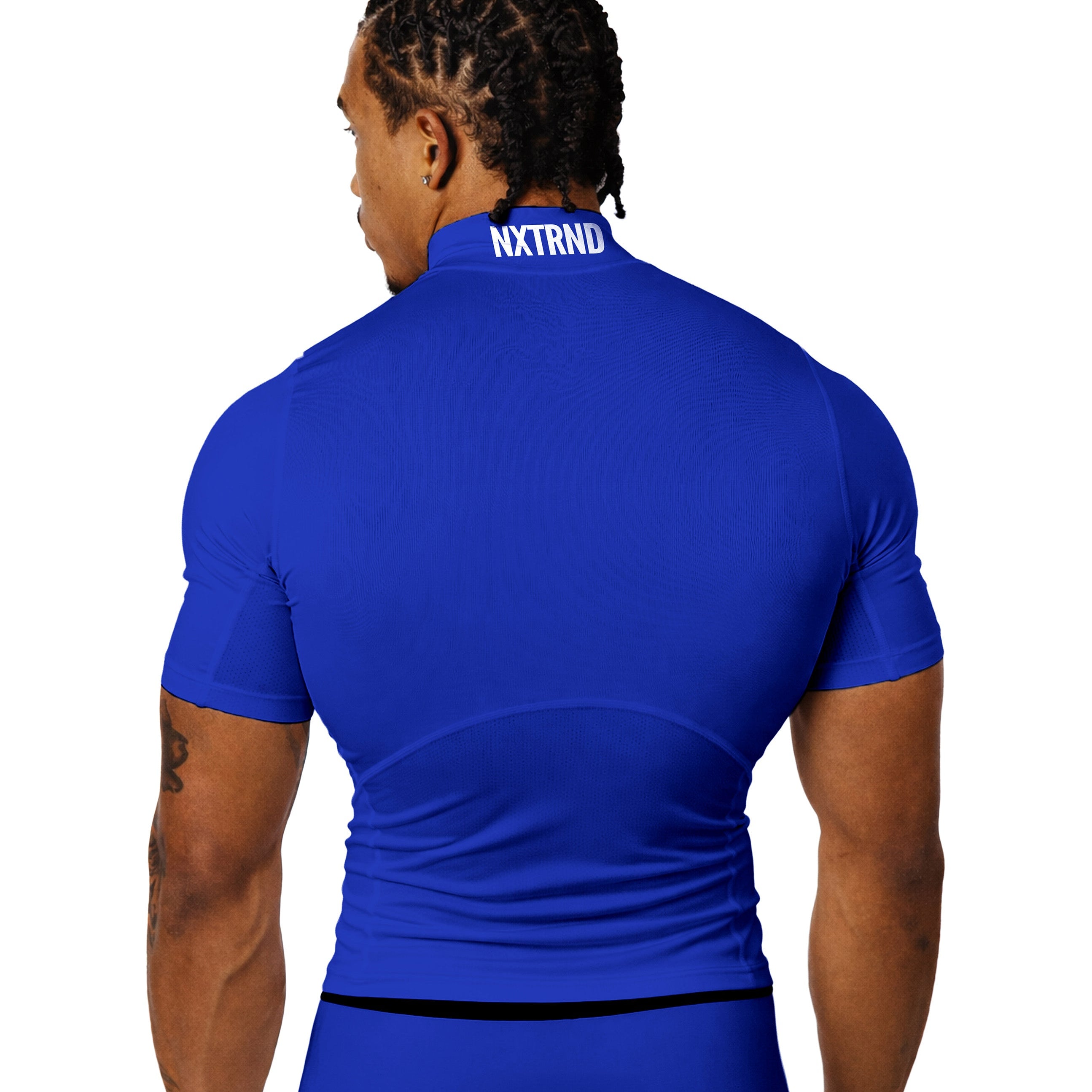 Nxtrnd Core Col roulé à manches courtes de compression bleu