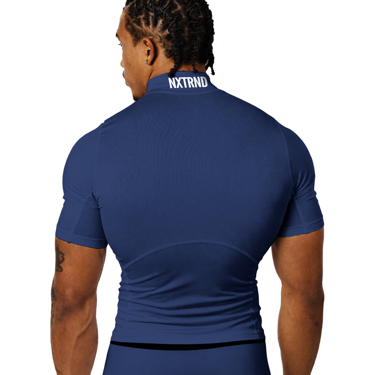 Col roulé Nxtrnd Core, manches courtes de compression, bleu marine