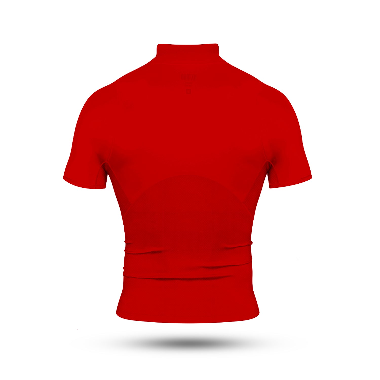 Core Short Sleeve Compression Mock Neck Shirt Red Back View