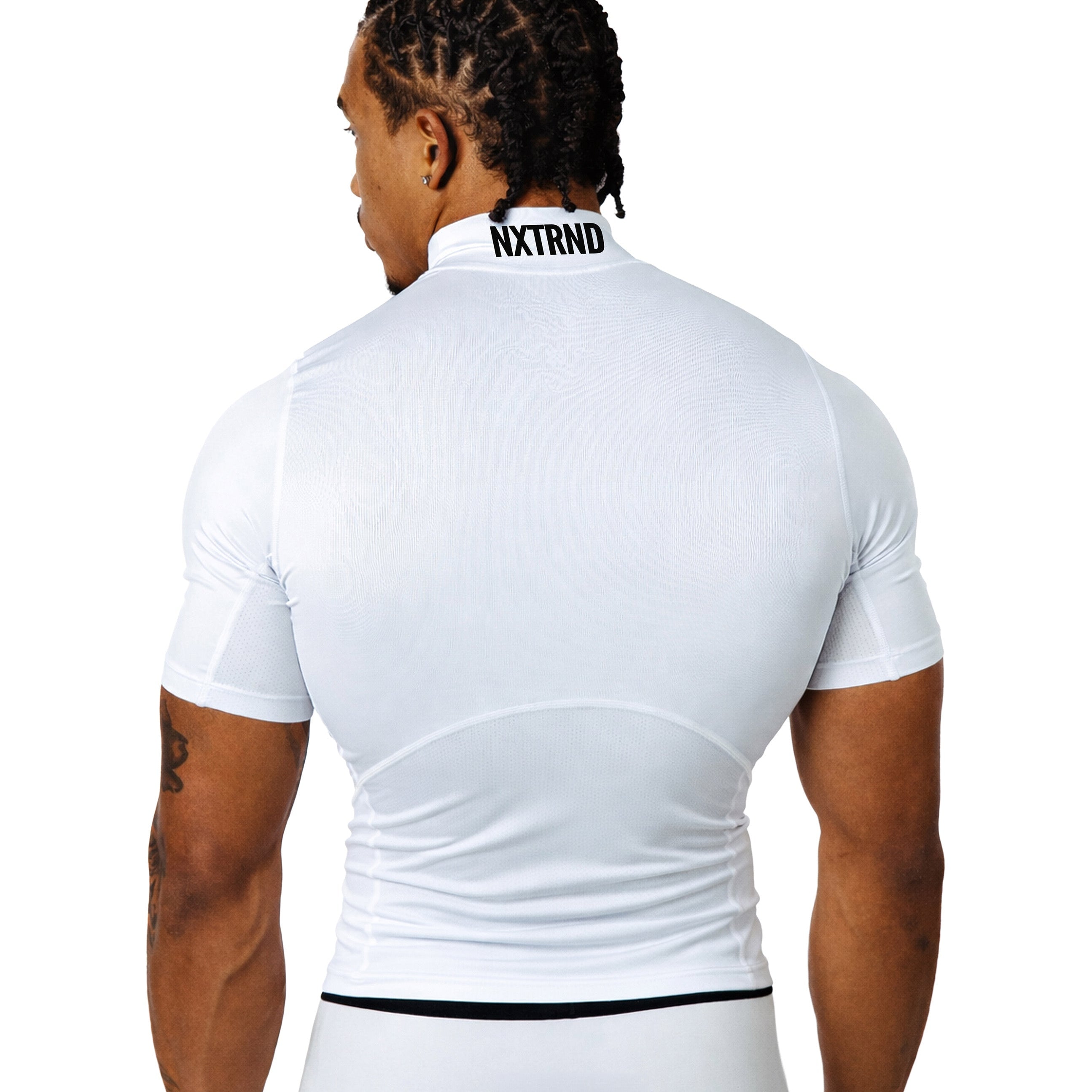 Nxtrnd Core Col roulé à manches courtes de compression blanc