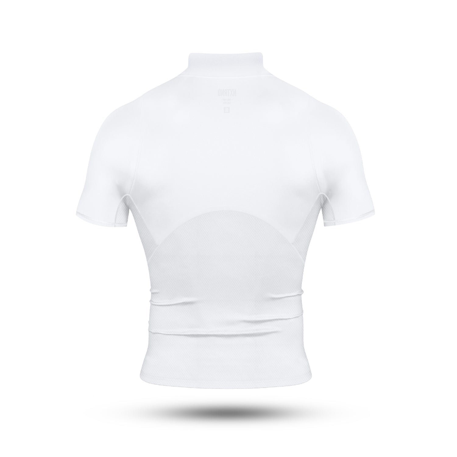 Core Short Sleeve Compression Mock Turtleneck Shirt White Back View