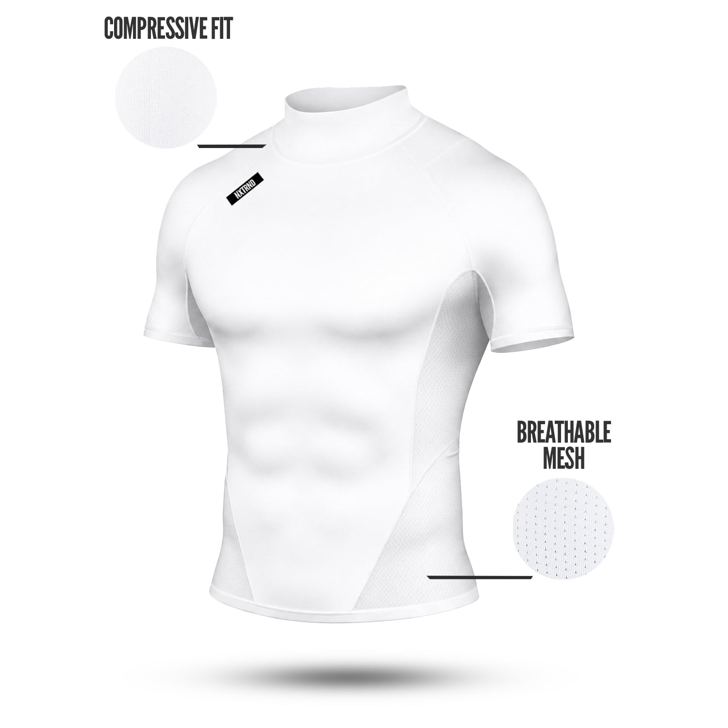 Nxtrnd Core Turtleneck Compression Short Sleeve White