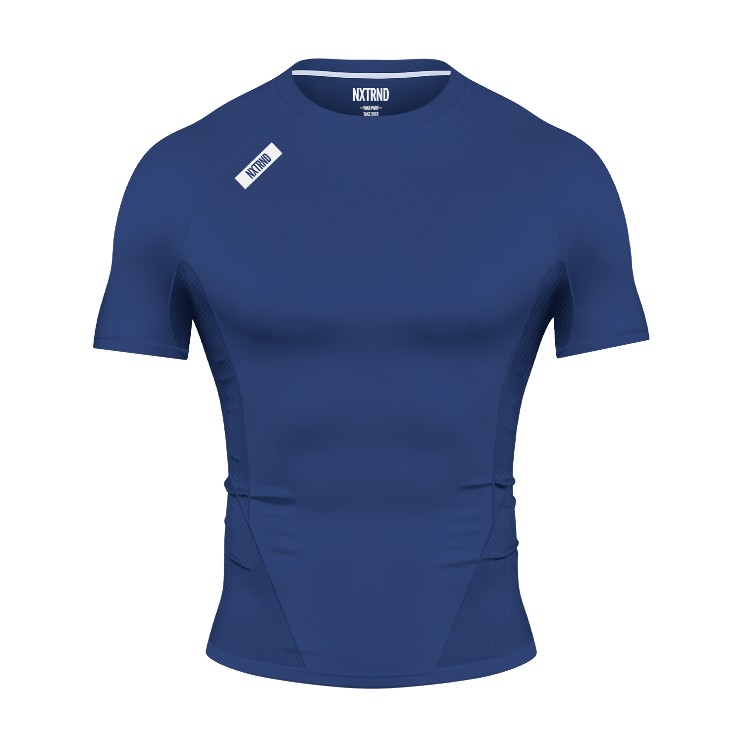 Core Short Sleeve Compression Shirt Navy Blue Front View