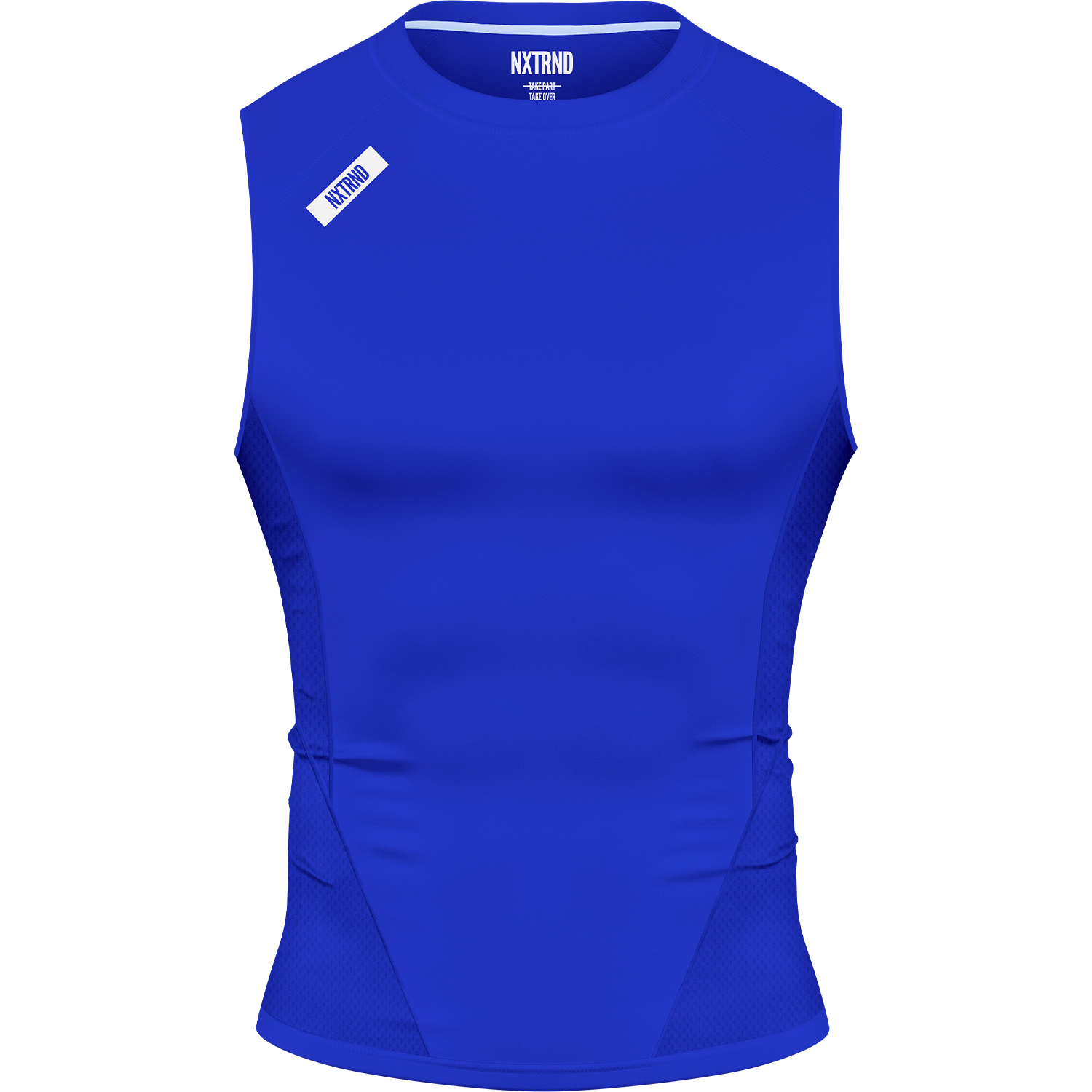 Core Sleeveless Compression Shirt Blue Front View
