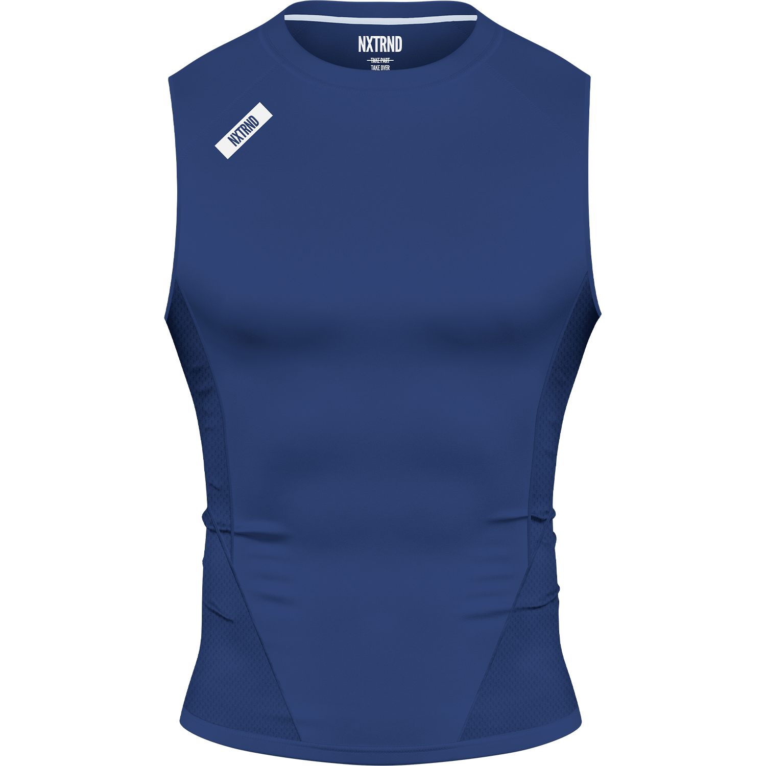 Core Sleeveless Compression Shirt Navy Blue Front View