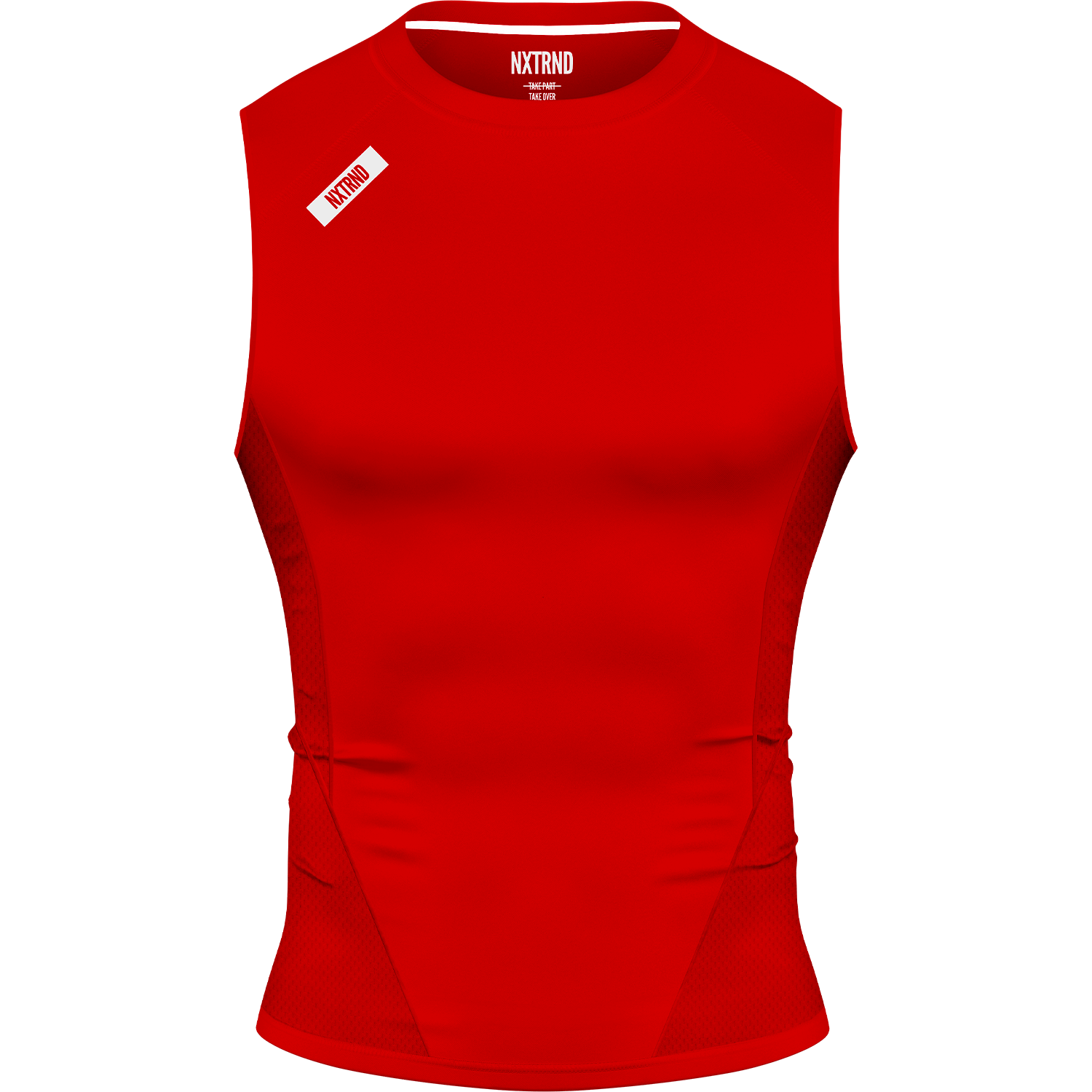 Core Sleeveless Compression Shirt Red Front View