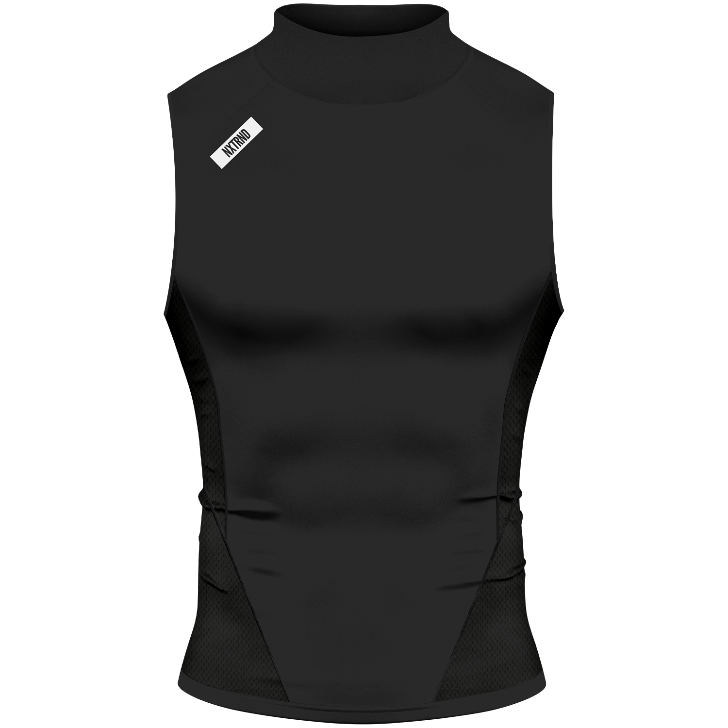Core Sleeveless Compression Mock Neck Black Front View