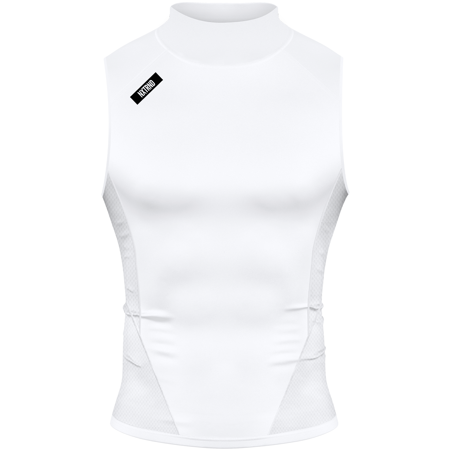 Core Sleeveless Compression Mock Neck White Front View