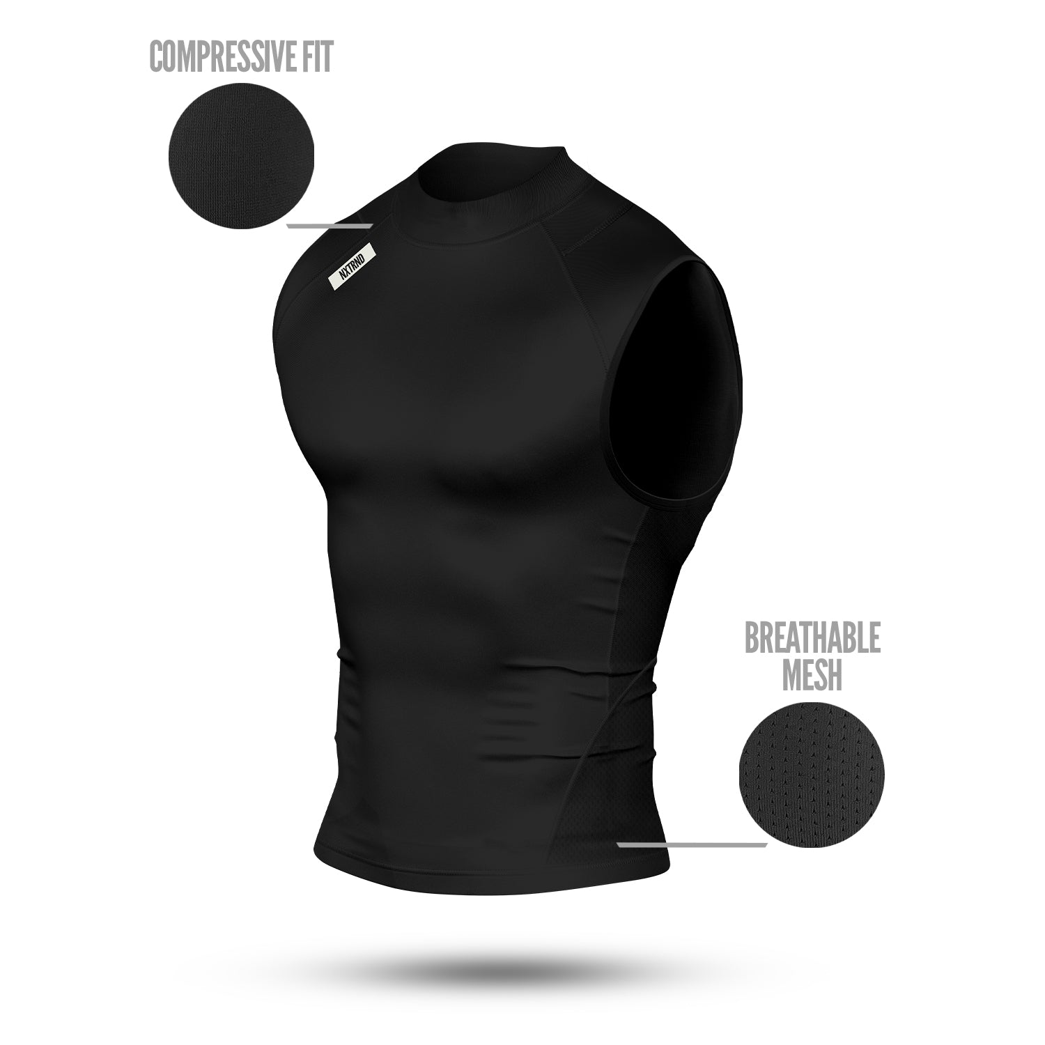 Core Sleeveless Compression Mock Neck Black Specs
