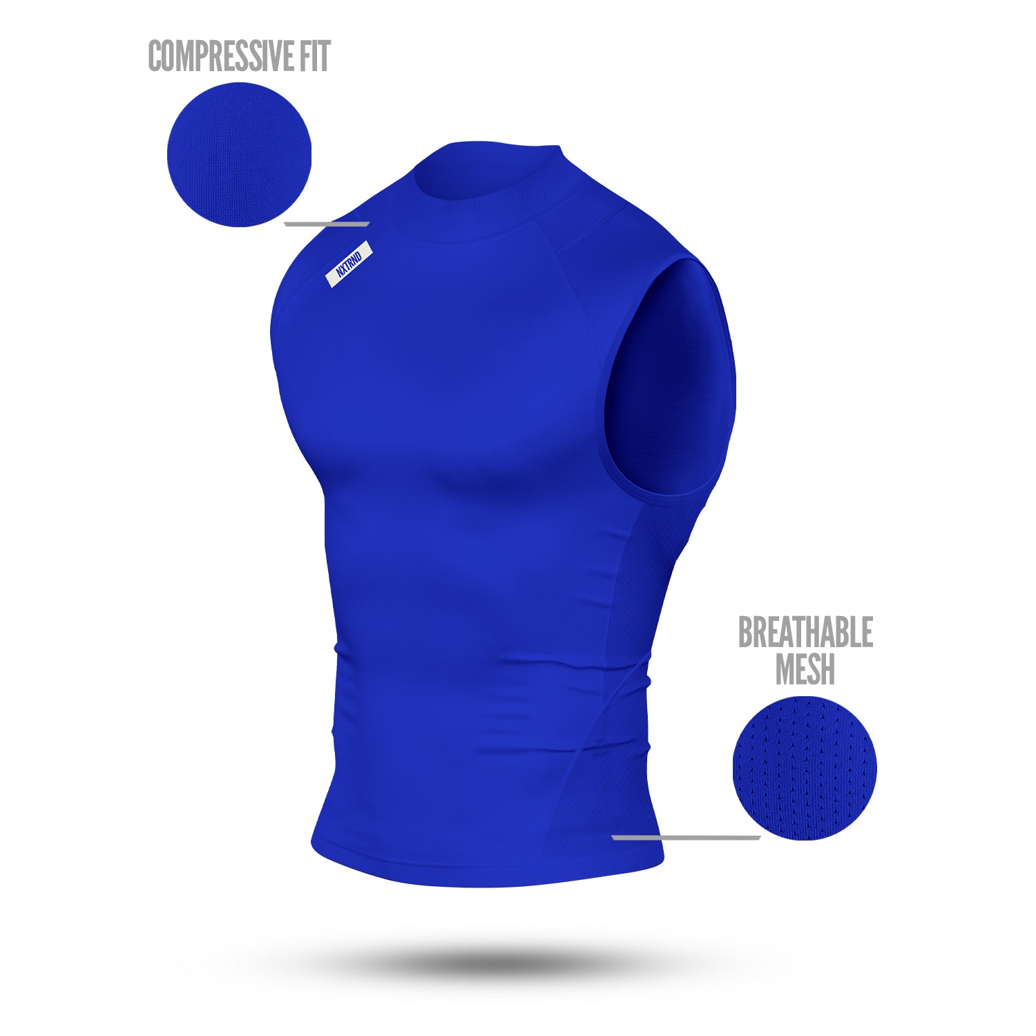 Core Sleeveless Compression Mock Neck Blue Specs