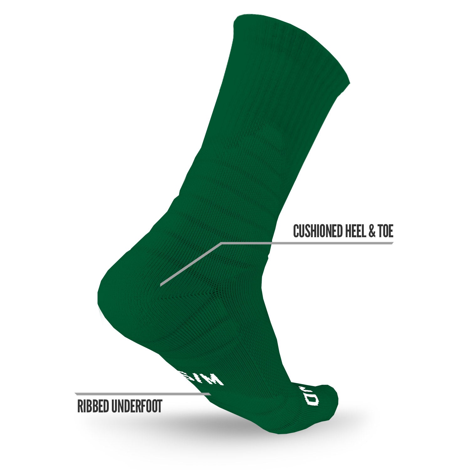 NXTRND Crew Mid Cut Padded Socks Dark Green Features