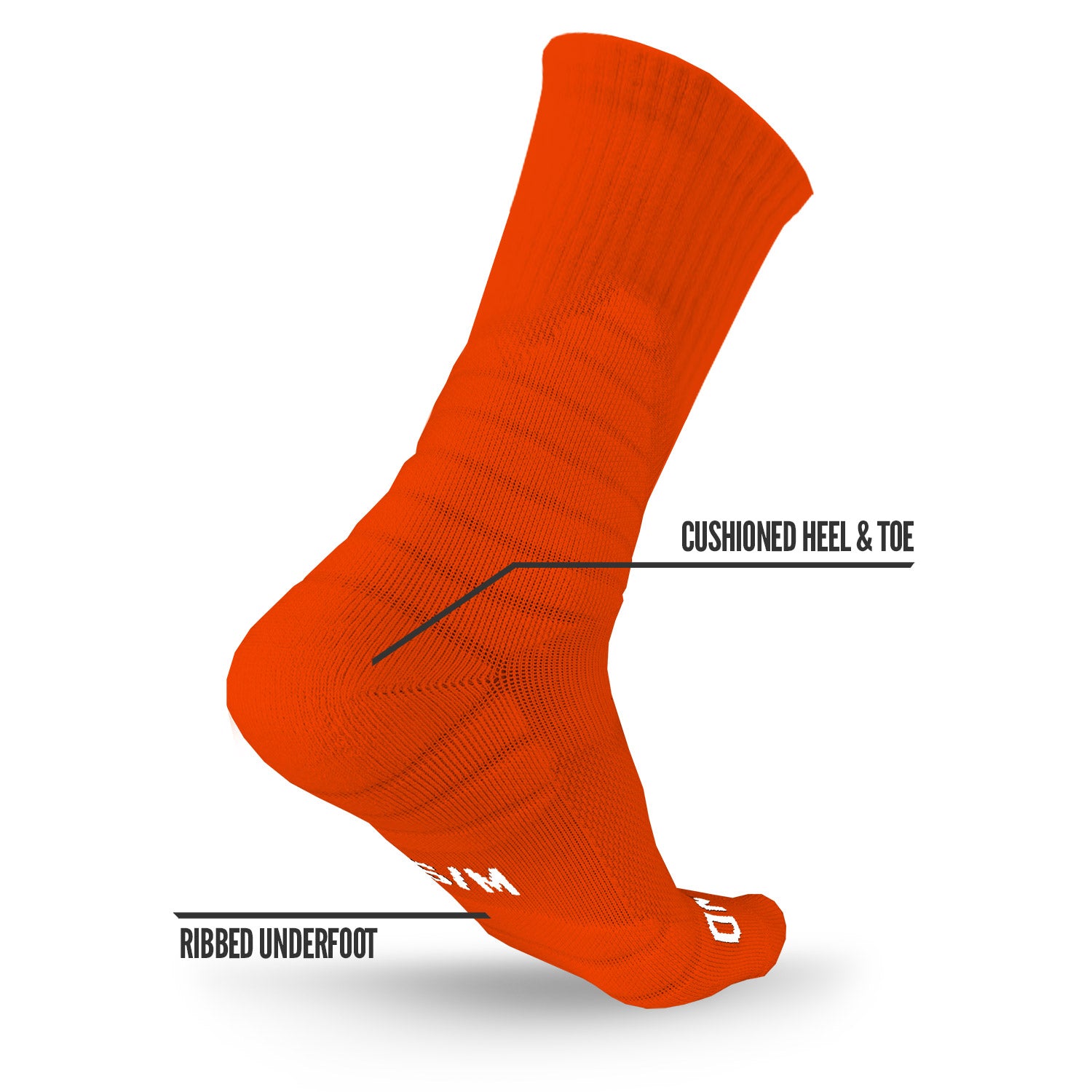 NXTRND Crew Mid Cut Padded Socks Orange Features