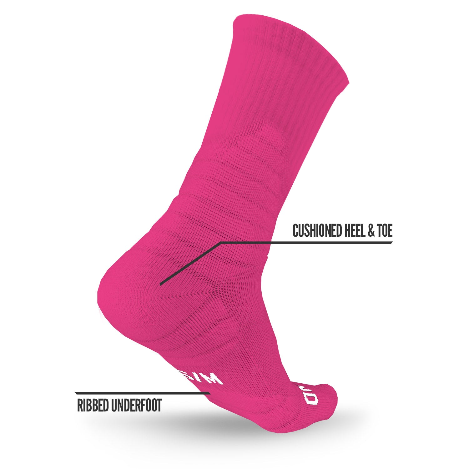 NXTRND Crew Mid Cut Padded Socks Pink Features