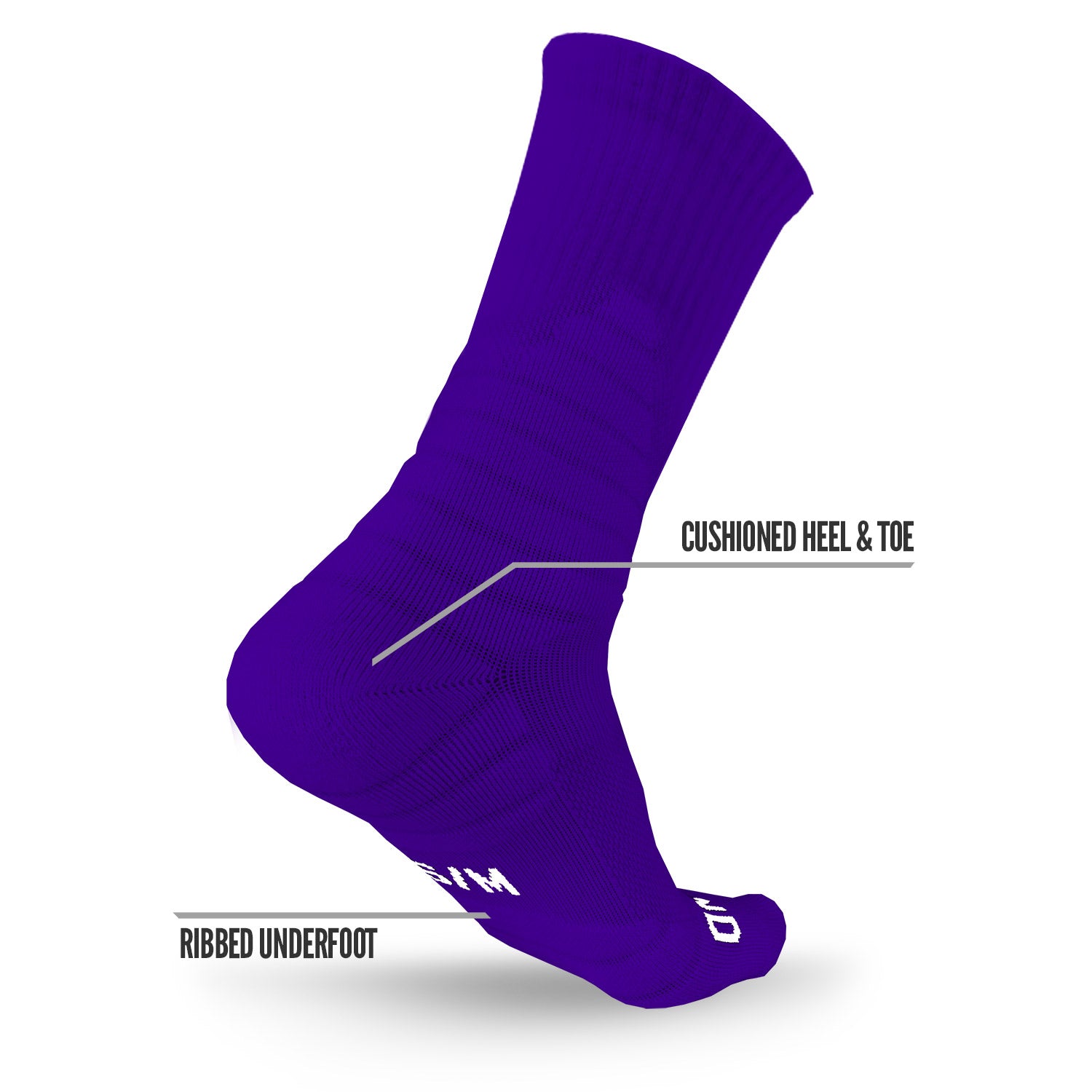 NXTRND Crew Mid Cut Padded Socks Purple Features