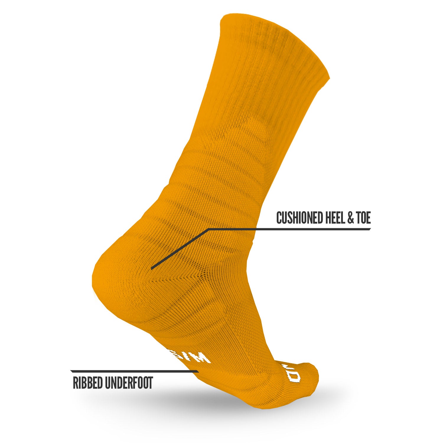 NXTRND Crew Mid Cut Padded Socks Yellow Features