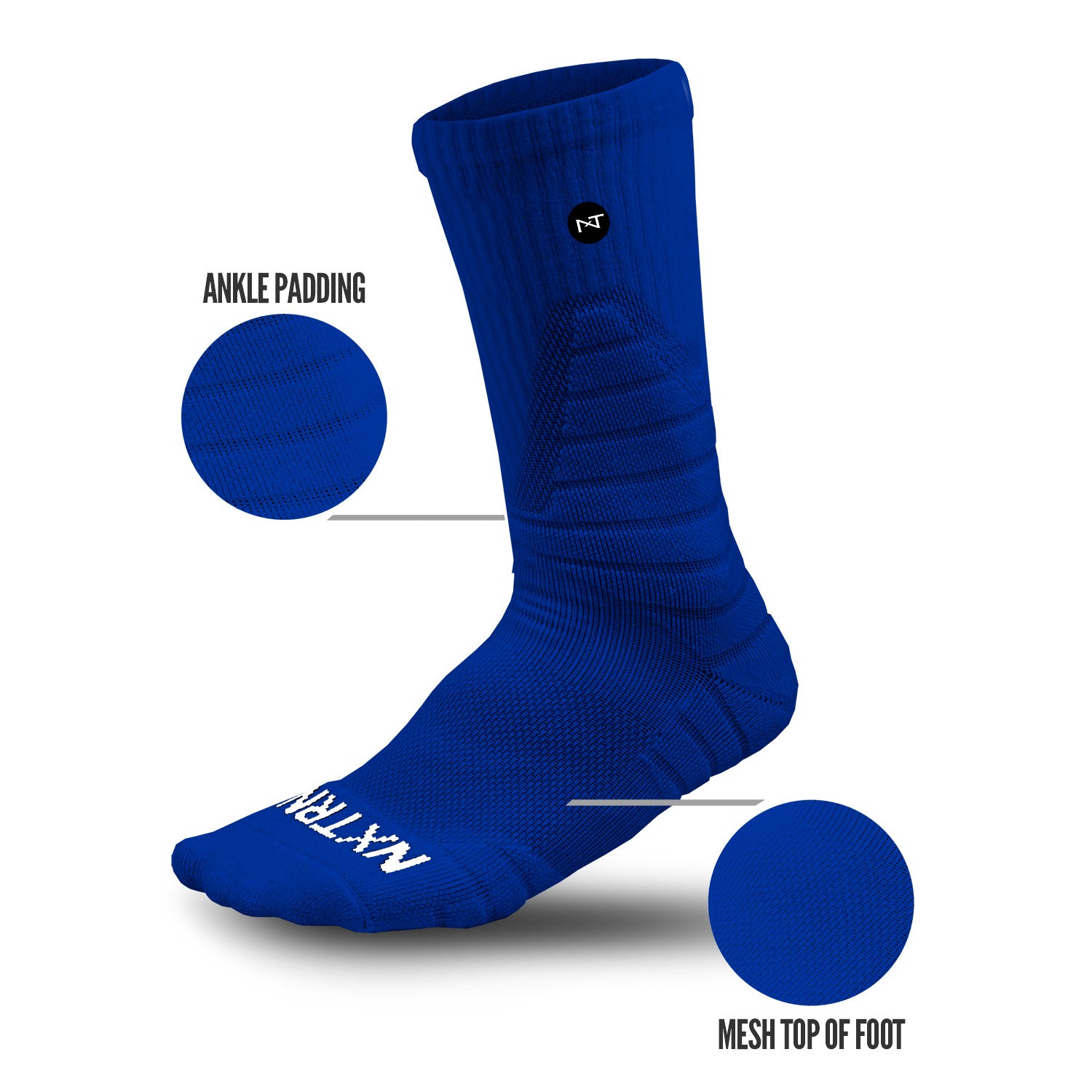 NXTRND Crew Mid Cut Padded Socks Blue Specs