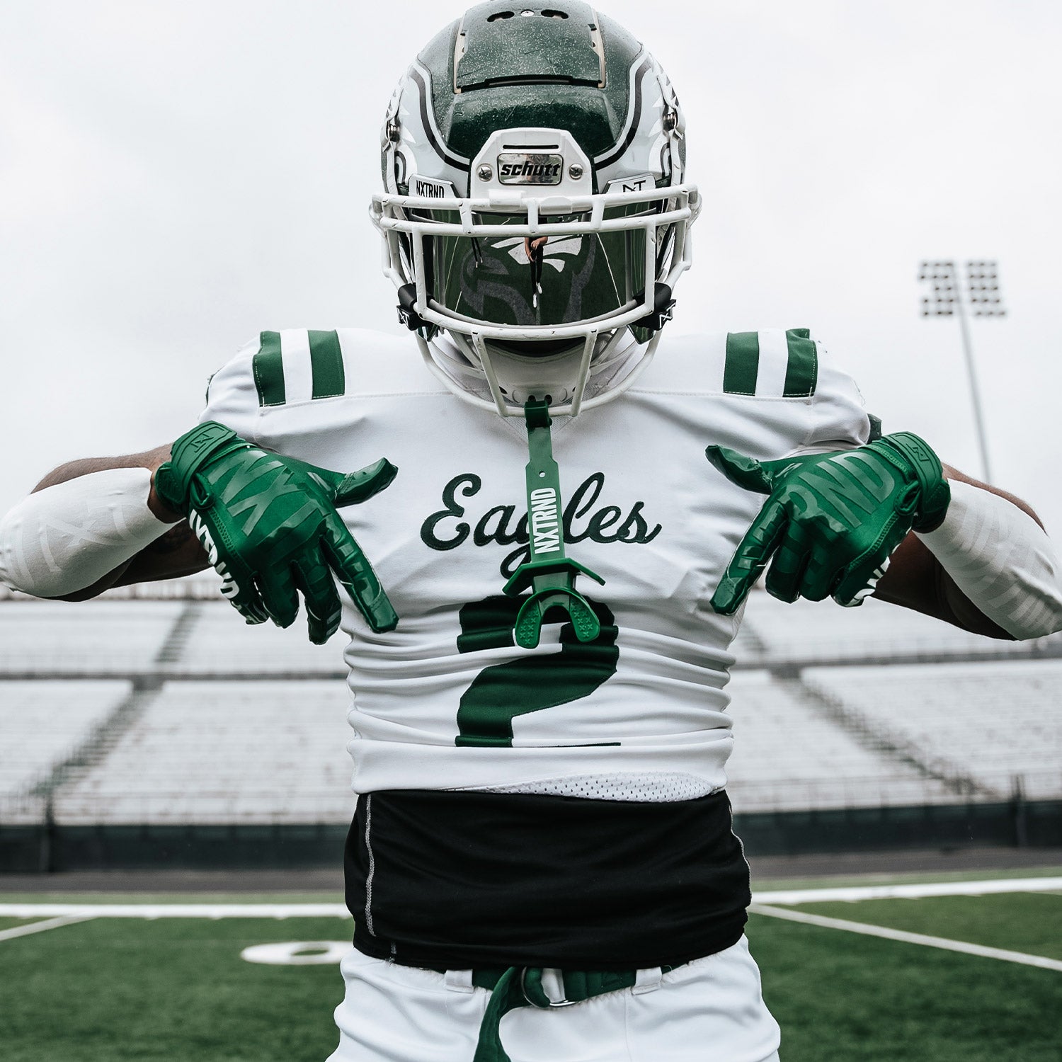 NXTRND G1® Youth Football Gloves Dark Green