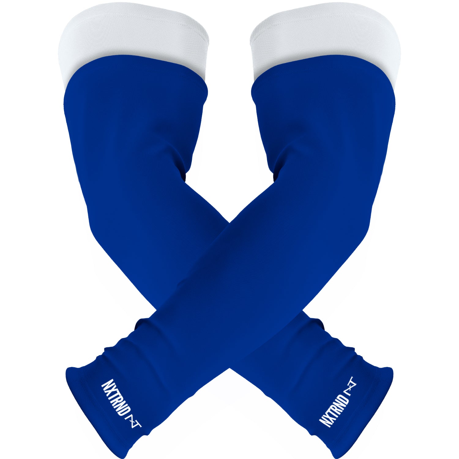NXTRND Double Compression Arm Sleeves Blue Front View