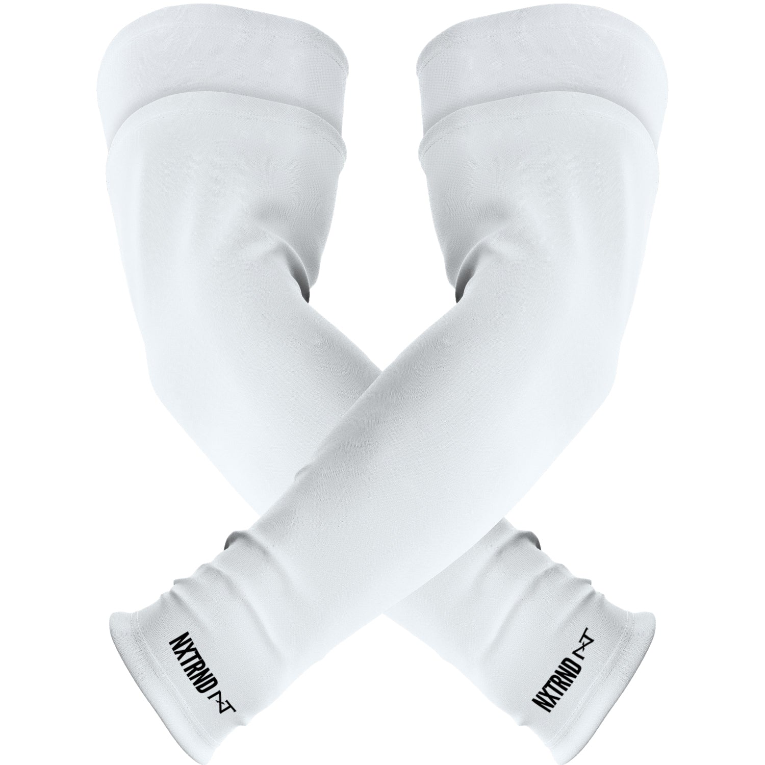 NXTRND Double Compression Arm Sleeves White Front View