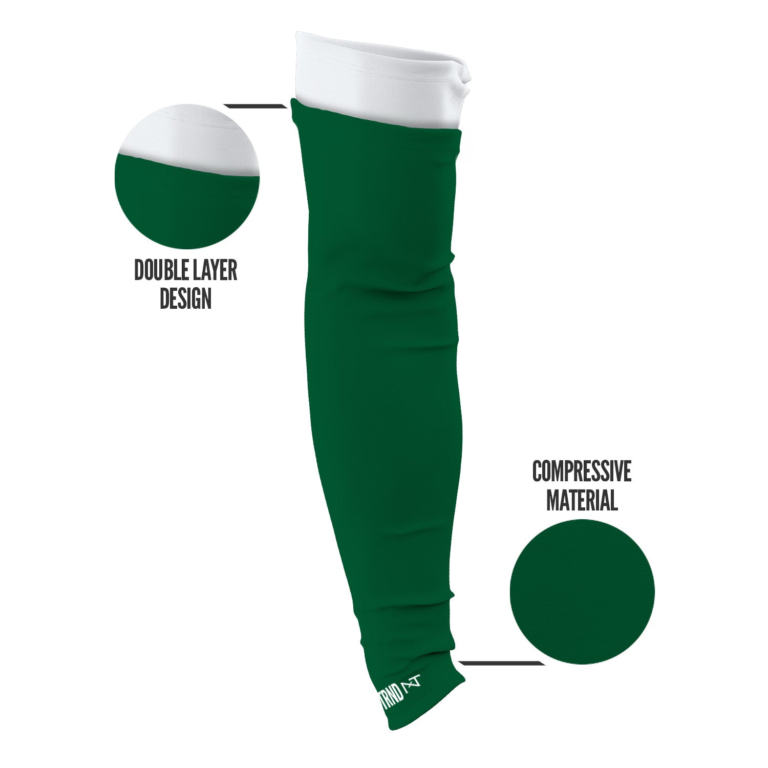 NXTRND Double Layer Compression Arm Sleeve Dark Green Features