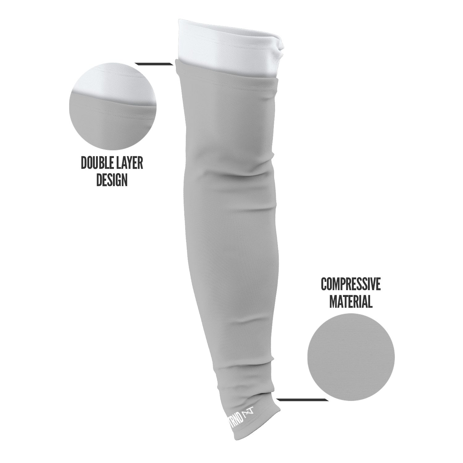 NXTRND Double Layer Compression Arm Sleeve Grey Features