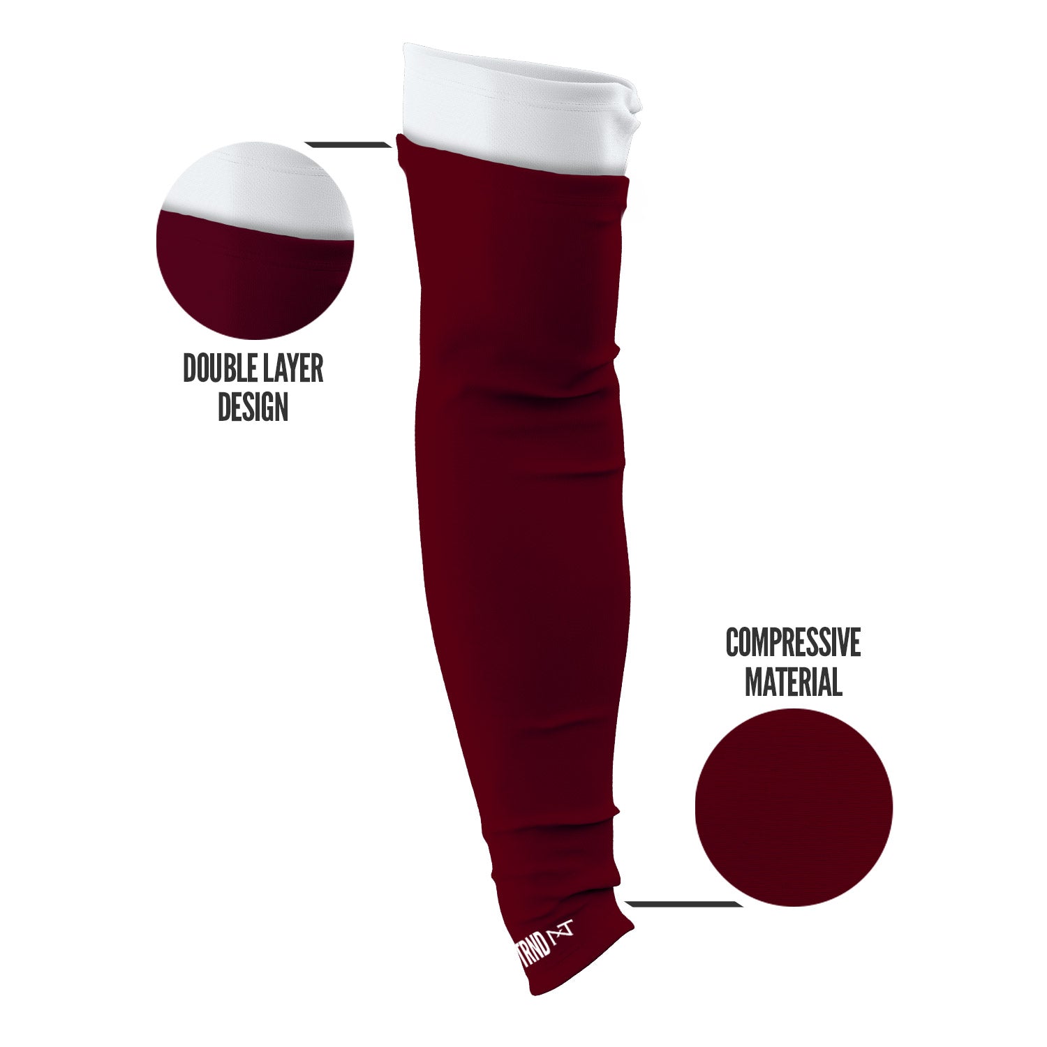 NXTRND Double Layer Compression Arm Sleeve Maroon Features