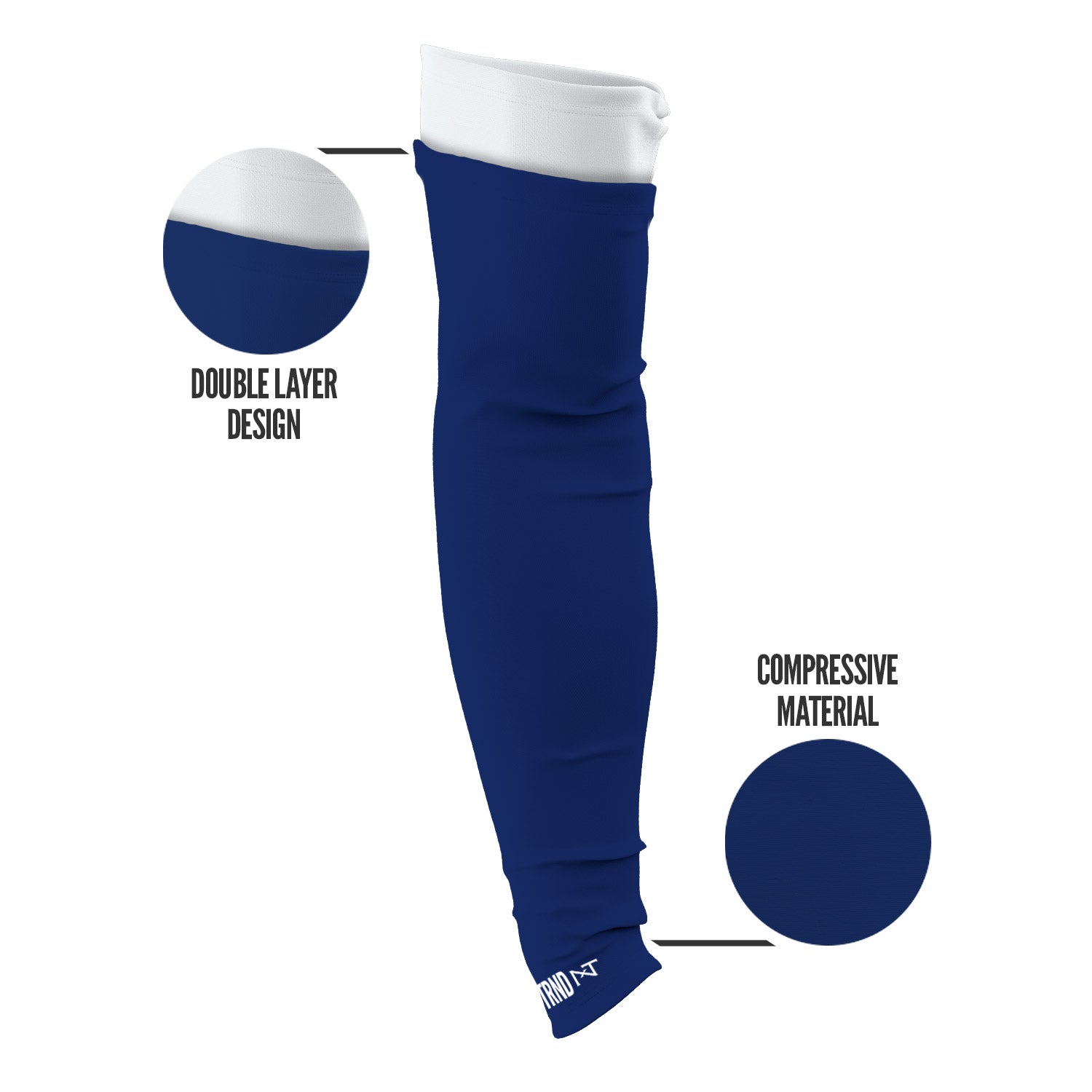 NXTRND Double Layer Compression Arm Sleeve Navy Blue Features