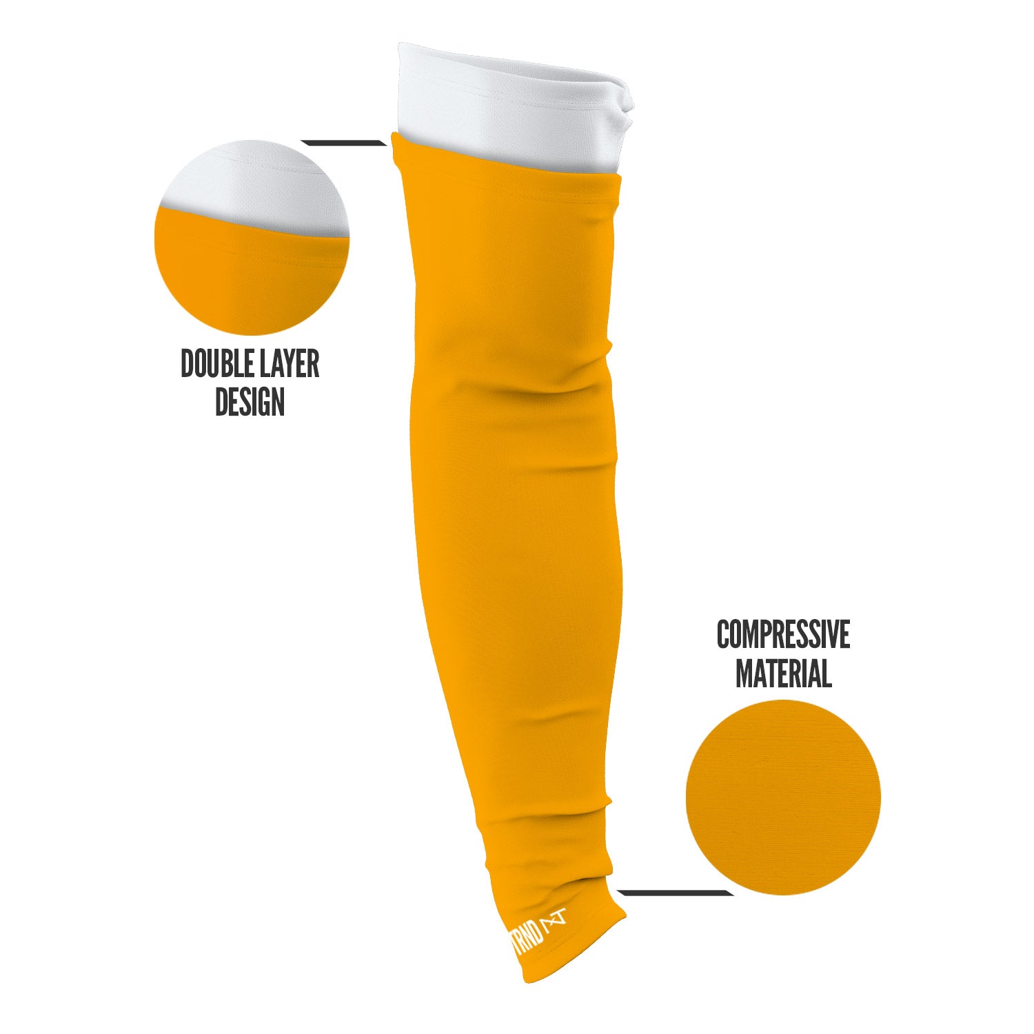 NXTRND Double Layer Compression Arm Sleeve Yellow Features