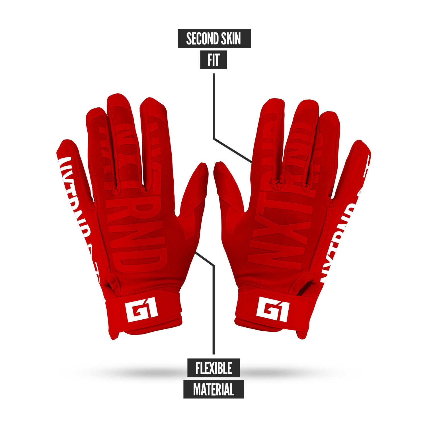 NXTRND G1® Youth Football Gloves Red