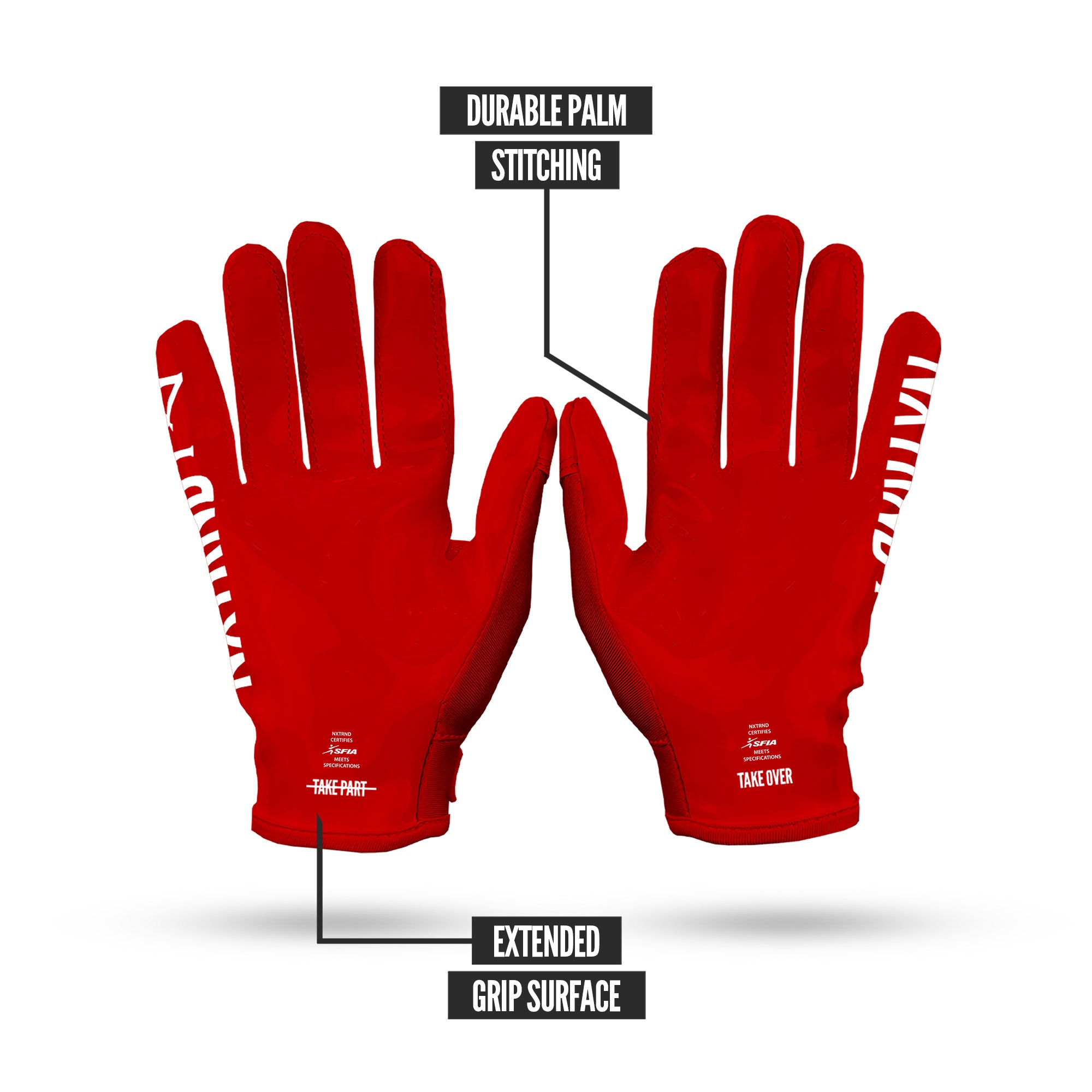 NXTRND G1® Youth Football Gloves Red