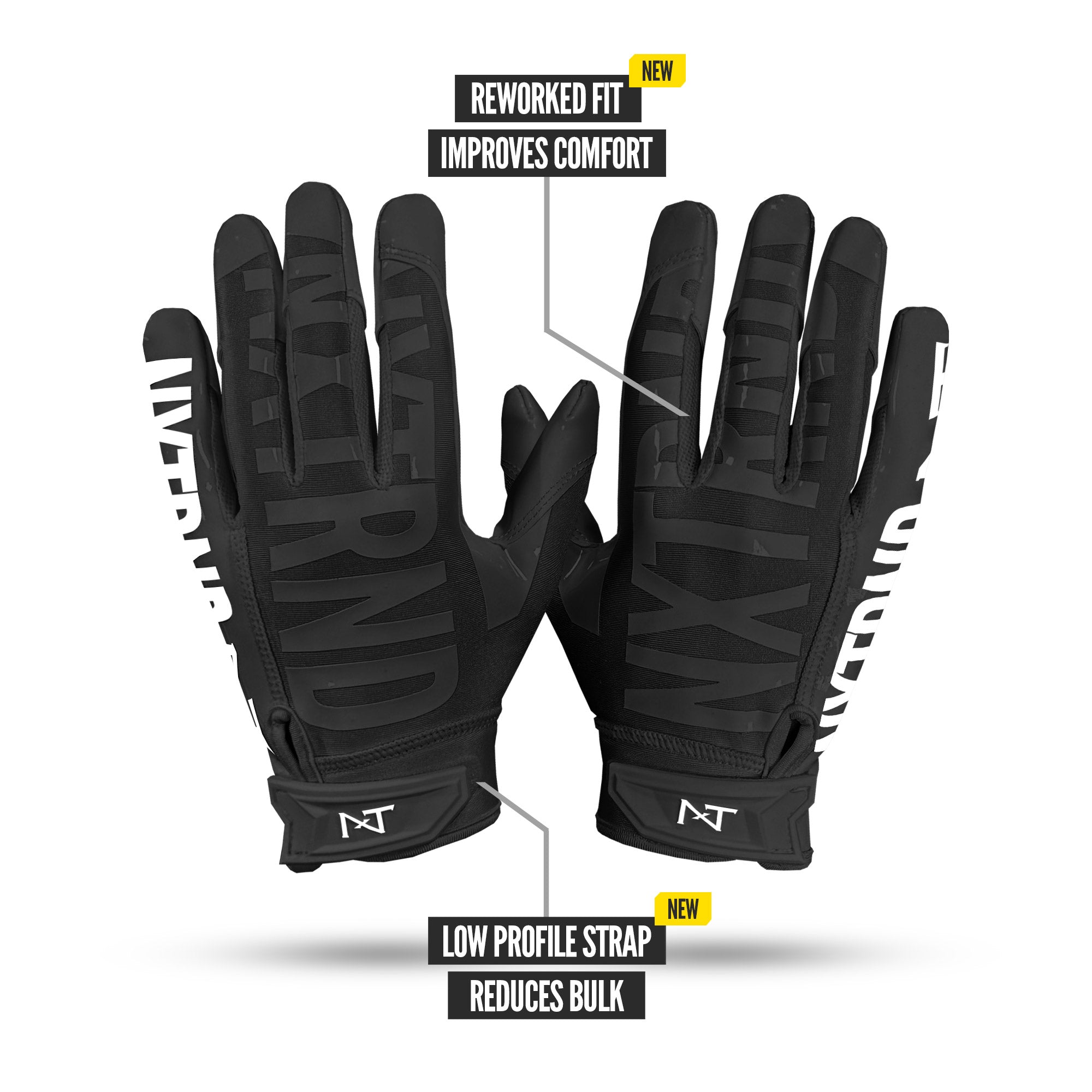 NXTRND G1 Pro Football Gloves Black Specs Back of Hand