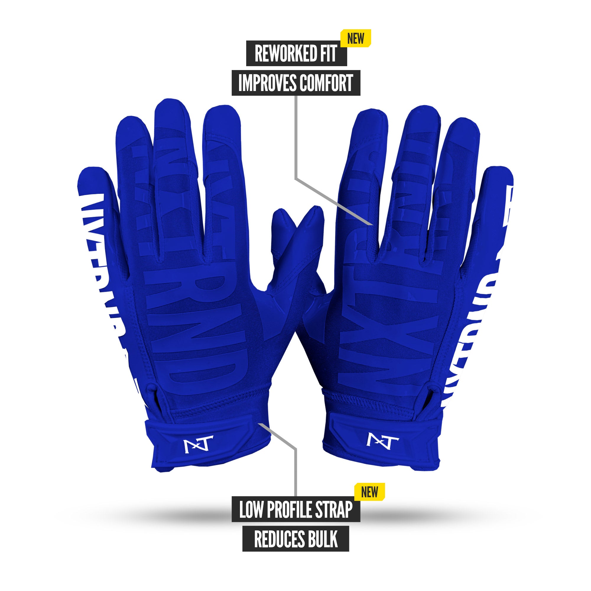 NXTRND G1 Pro Football Gloves Blue Specs Back of Hand