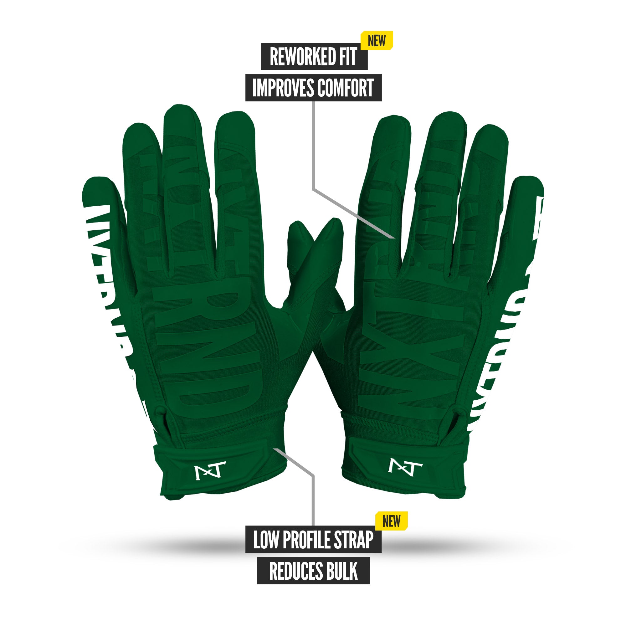 NXTRND G1 Pro Football Gloves Green Specs Back of Hand