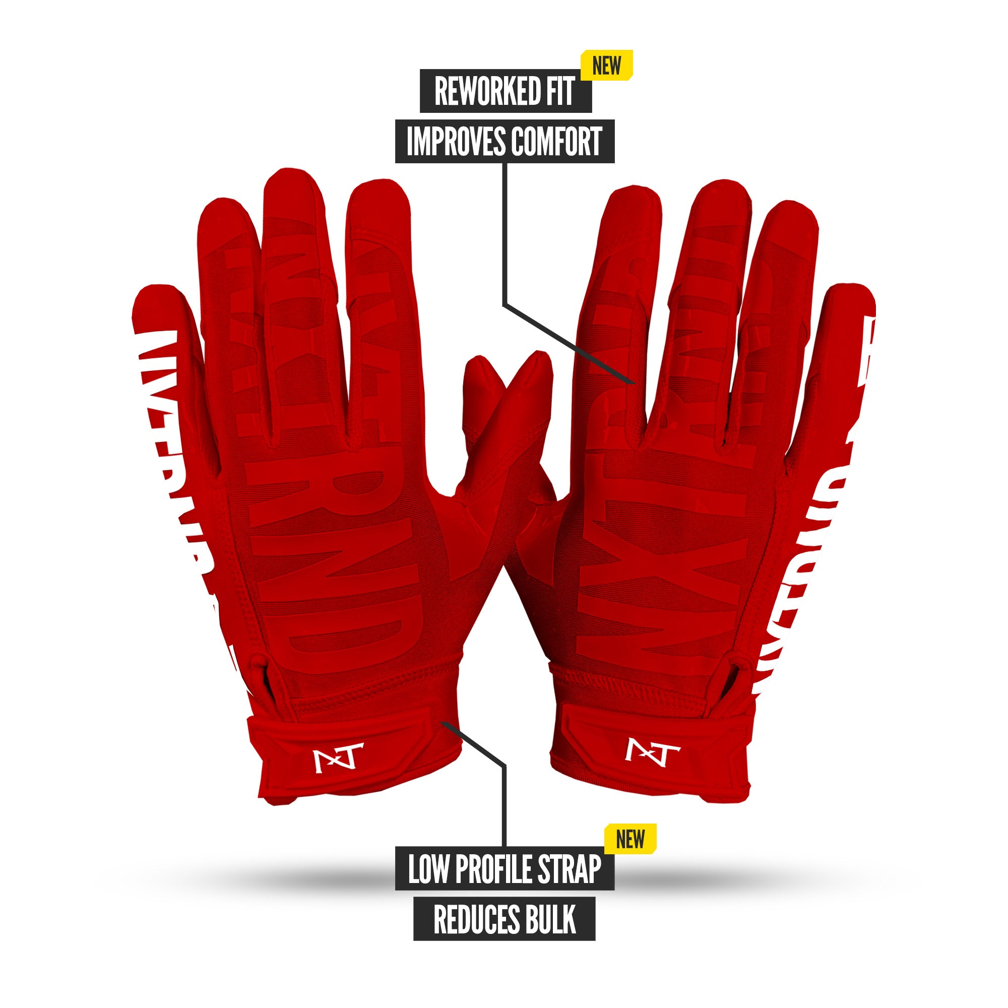 NXTRND G1 Pro Football Gloves Red Specs Back of Hand