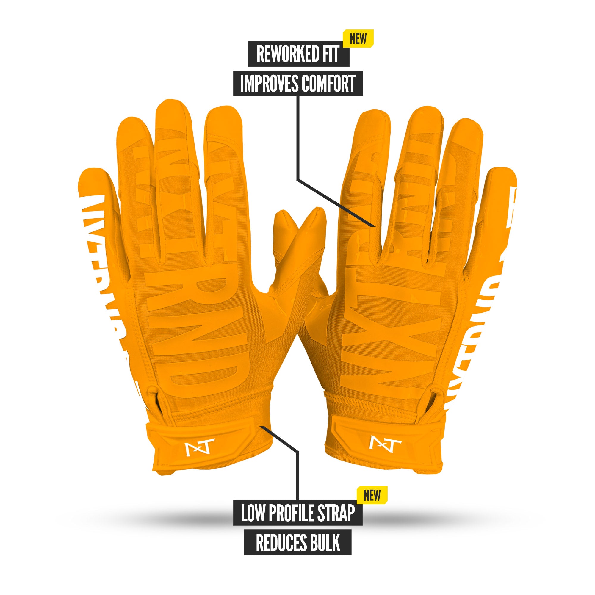 NXTRND G1 Pro Football Gloves Yellow Specs Back of Hand