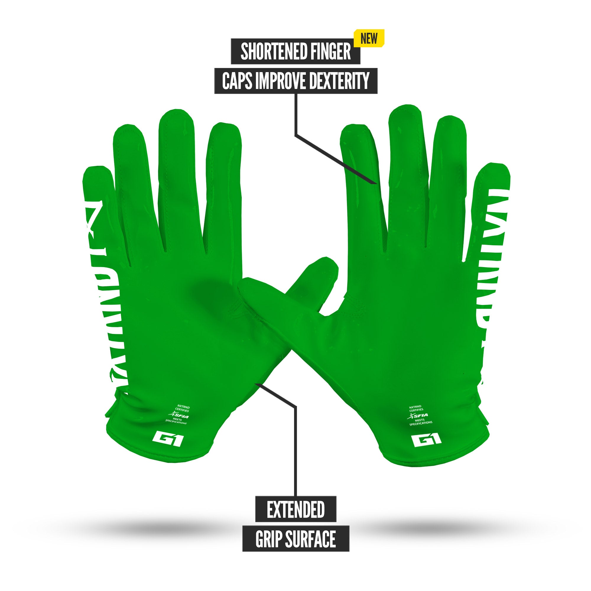 NXTRND G1® Pro Football Gloves Green