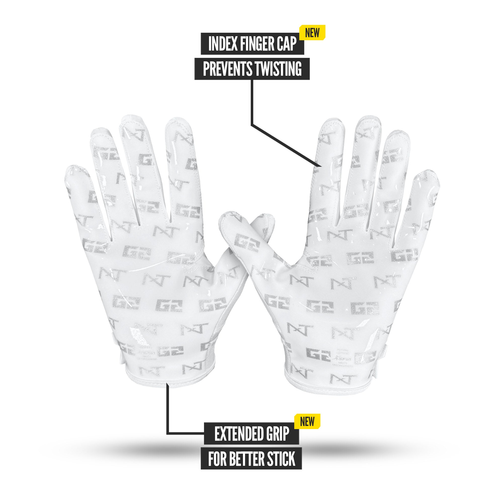 NXTRND G2 Pro Football Gloves White Specs Palm