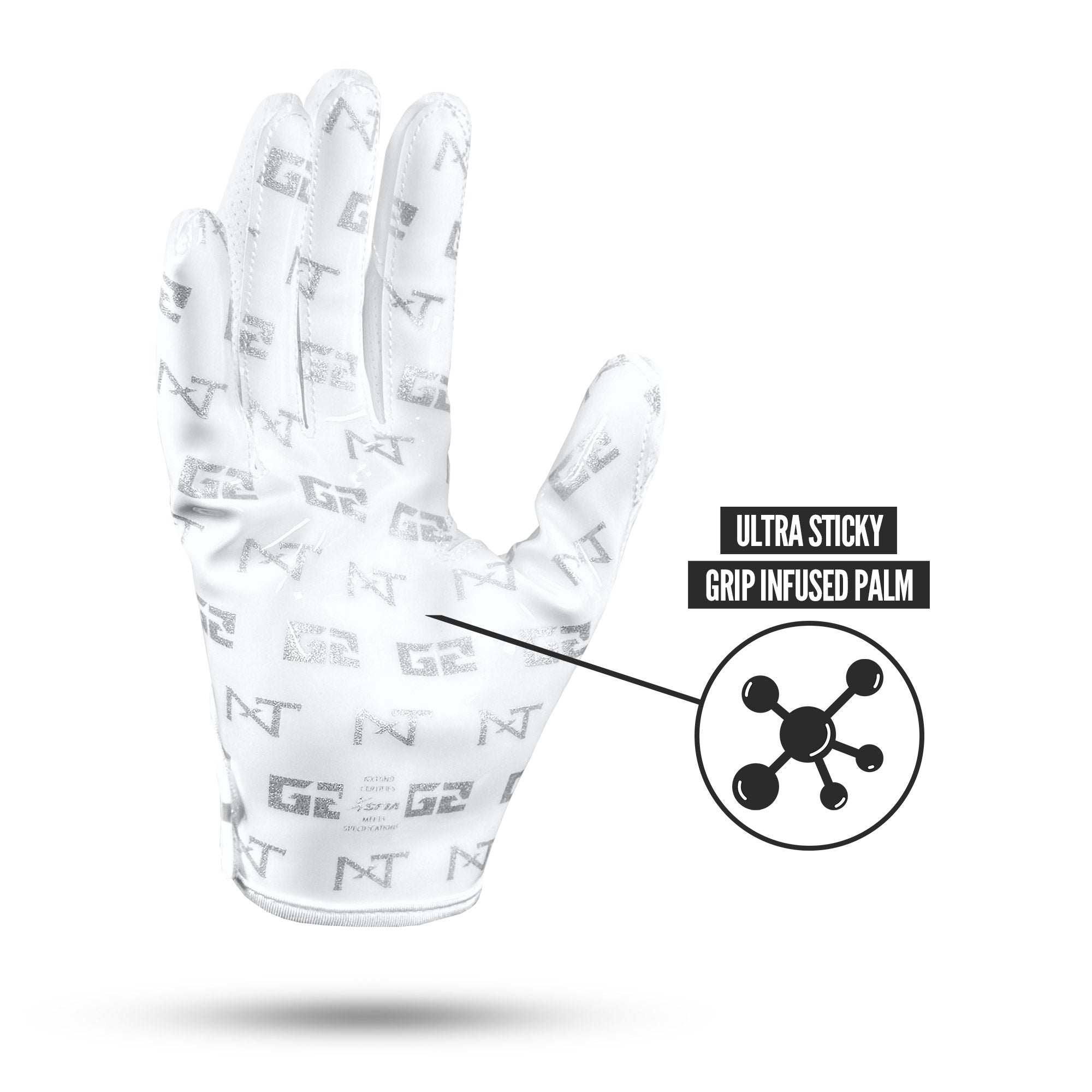 NXTRND G2 Pro Football Gloves White Ultra Sticky Grip Infused Palm