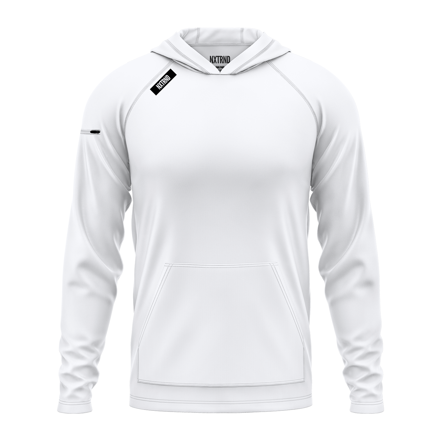 Nxtrnd Helm Lightweight Hoodie White Front View