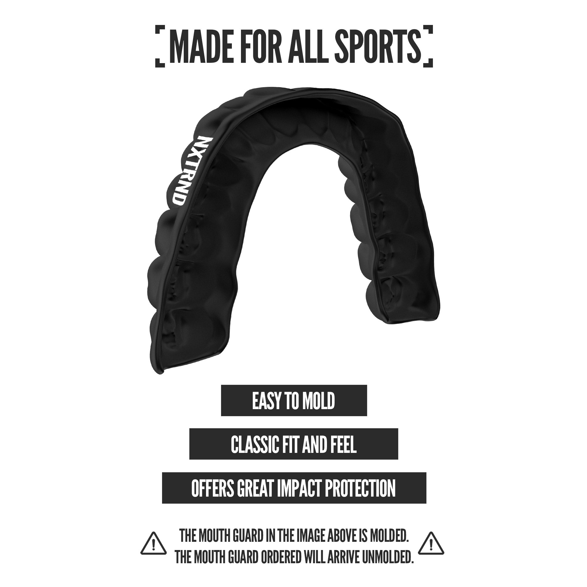 NXTRND Classic Sports Mouthguard Black Fit and Protection