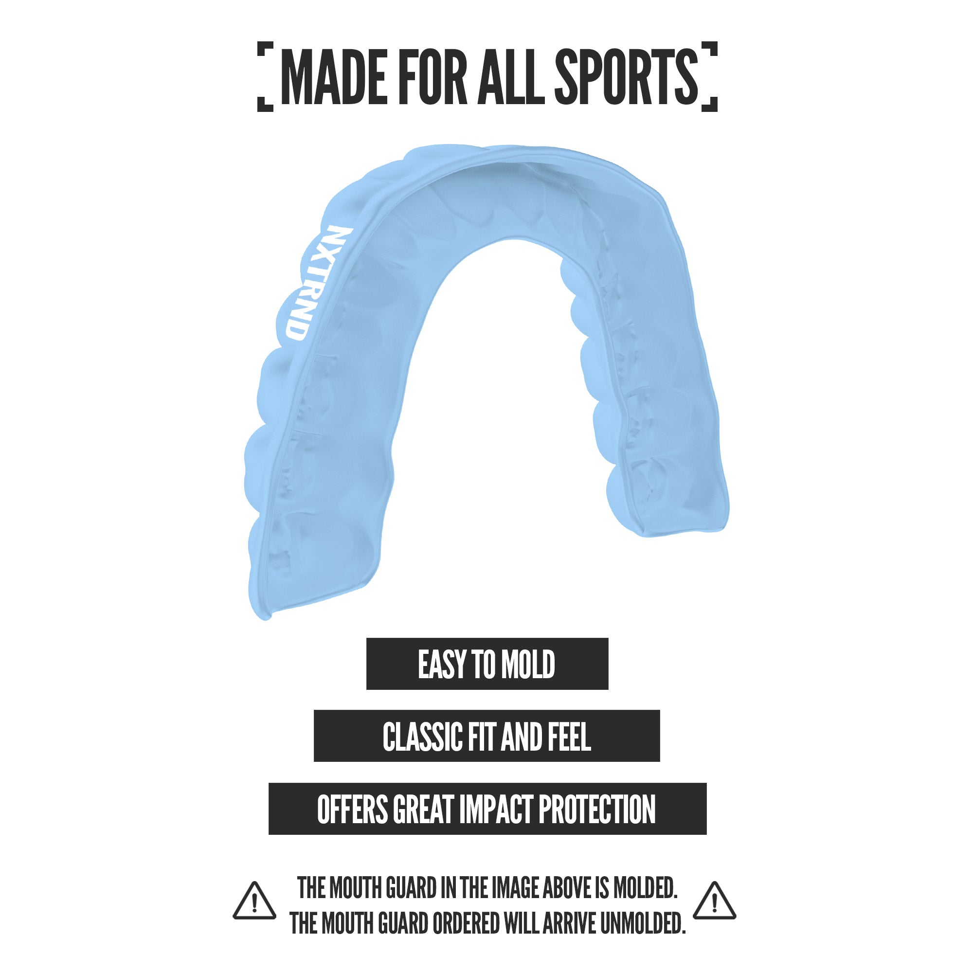NXTRND Classic Sports Mouthguard Columbia Blue Fit and Protection